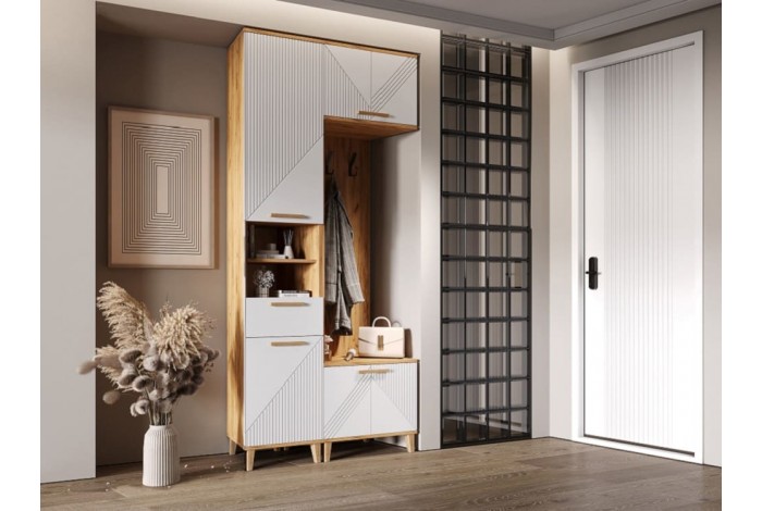 Прихожая Ирис-2 Дуб Крафт Золотой - Браш Вайт