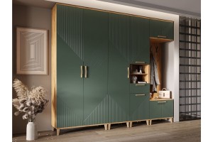 Прихожая "Ирис-4" Дуб Крафт Золотой - Браш Мени Грин