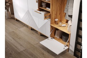 Прихожая "Ирис-4" Дуб Крафт Золотой - Браш Вайт