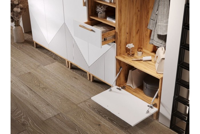 Прихожая Ирис-4 Дуб Крафт Золотой - Браш Вайт