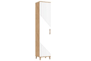 Пенал "Ирис" в прихожую закрытый Дуб Крафт Золотой - Браш Вайт