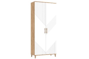 Прихожая "Ирис-3" Дуб Крафт Золотой - Браш Вайт