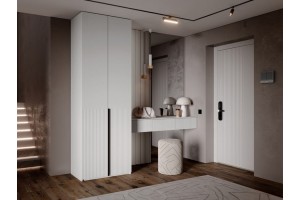 Набор Марвэл в прихожую Шкаф 2-х ств и Полка косметическая (Браш Вайт - Белый)