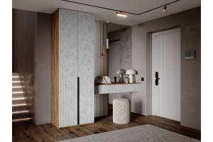 Набор Марвэл в прихожую Шкаф 2-х ств и Полка косметическая (Мальта - Дуб Крафт Золотой)