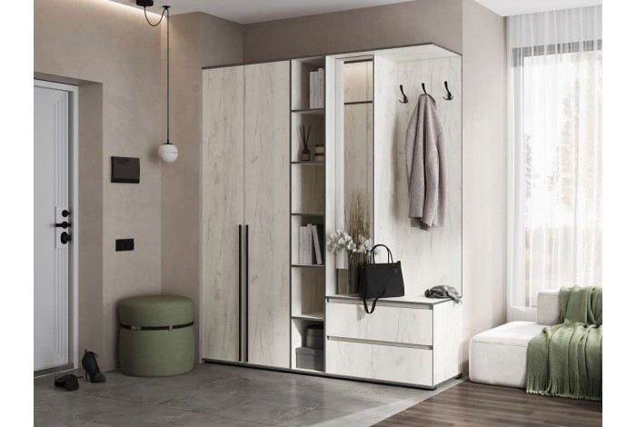 Пенал Норд открытый дуб крафт белый