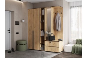 Пенал "Норд" открытый (дуб крафт золотой) Кромка Венге