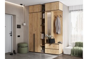 Пенал "Норд" открытый (дуб крафт золотой) Кромка Венге