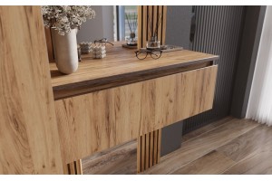 Тумба "Норд-2" с зеркалом в прихожую (дуб крафт золотой)