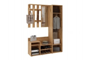 Прихожая "Визит" (дуб крафт золотой - белый глянец)