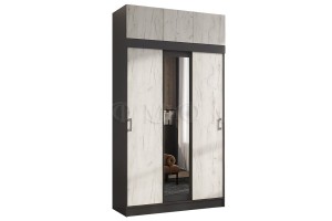 Антресоль "Бася" к шкафу-купе (дуб крафт белый - графит)