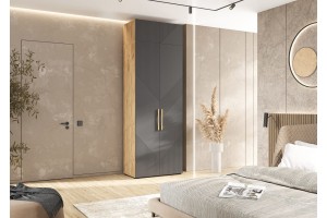 Антресоль "Ирис" к 2-х ств шкафу (900) Дуб Крафт - Браш Графит