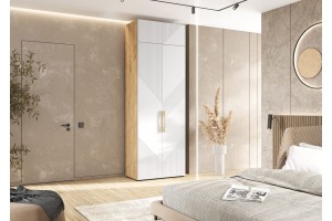 Антресоль "Ирис" к 2-х ств шкафу (900) Дуб Крафт - Браш Вайт