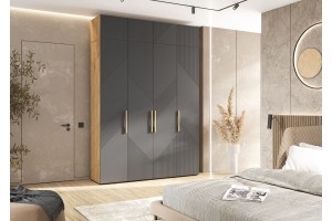 Антресоль "Ирис" к 4-х ств шкафу (1800) Дуб Крафт - Браш Графит