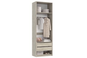 Набор Марвэл Шкаф 2-х ств и Полка косметическая (Кашемир - Дуб Крафт Серый)