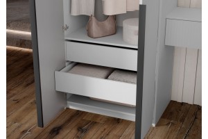 Набор Марвэл Шкаф 2-х ств и Полка косметическая (Браш Вайт - Белый)