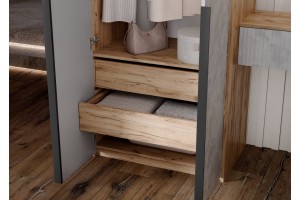 Набор Марвэл Шкаф 2-х ств и Полка косметическая (Мальта - Дуб Крафт Золотой)