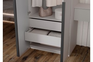 Набор Марвэл Шкаф 2-х ств и Полка косметическая (Кашемир - Кашемир)