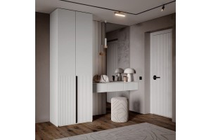 Набор Марвэл Шкаф 2-х ств и Полка косметическая (Браш Вайт - Белый)