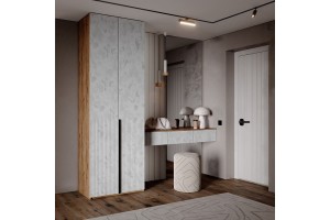 Набор Марвэл Шкаф 2-х ств и Полка косметическая (Мальта - Дуб Крафт Золотой)