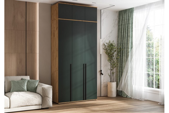 Антресоль Норд к шкафу 1200 дуб крафт золотой - изумруд