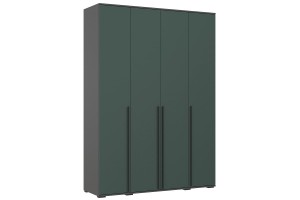 Набор шкафов "Норд" (211х171 см) с антресолями графит - изумруд