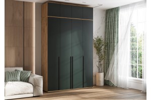 Антресоль "Норд" к шкафу 1600 дуб крафт золотой - изумруд