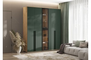 Набор шкафов "Норд" (дуб крафт золотой - изумруд)