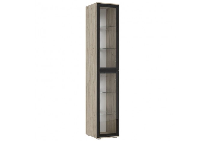 Пенал Норд стекло дуб крафт серый