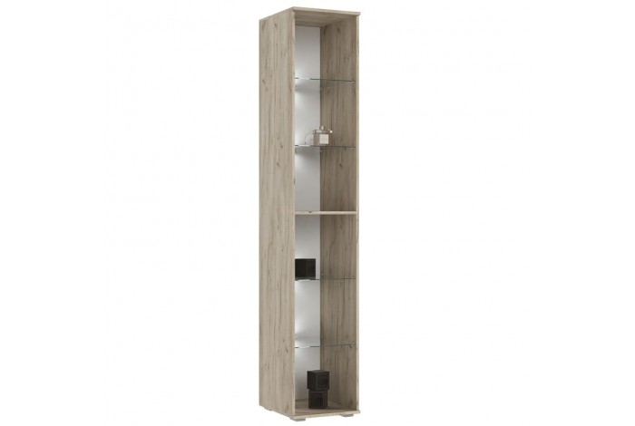 Пенал Норд стекло дуб крафт серый