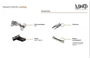 Пенал "Норд" стекло (белый)