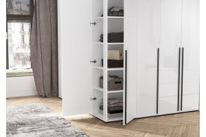 Набор шкафов "Норд" (211х171 см) с антресолями (белый - белый глянец)