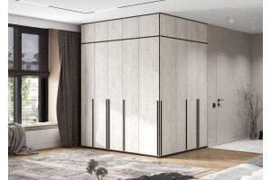 Набор шкафов "Норд" (211х171 см) с антресолями (дуб крафт белый)