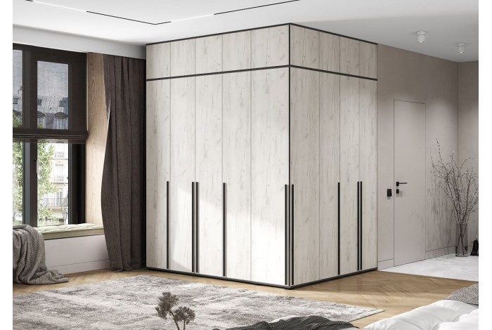 Пенал Норд угловой дуб крафт белый