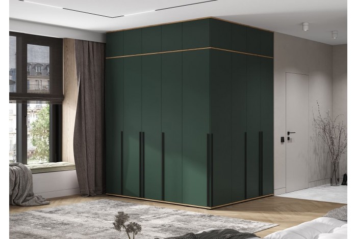 Пенал Норд угловой дуб крафт золотой - изумруд