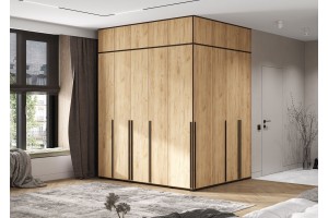 Набор шкафов "Норд" (211х171 см) с антресолями (дуб крафт золотой)