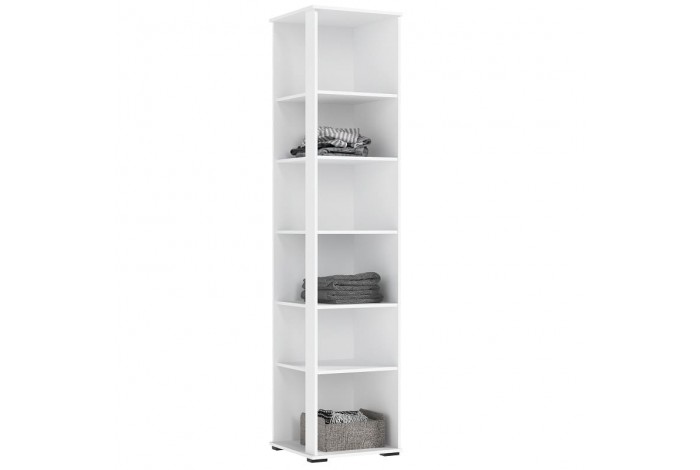 Пенал Норд угловой белый - белый глянец