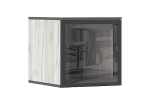 Антресоль-стекло "Норд" к пеналу (400) Дуб Крафт Белый