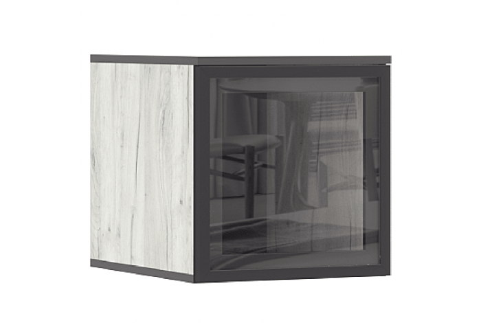 Антресоль-стекло Норд к пеналу 400 Дуб Крафт Белый