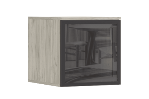 Антресоль-стекло "Норд" к пеналу (400) Дуб Крафт Серый