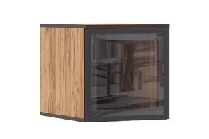 Антресоль-стекло "Норд" к пеналу (400) Дуб Крафт Золотой (кромка Венге)