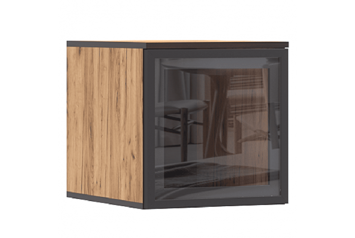 Антресоль-стекло Норд к пеналу 400 Дуб Крафт Золотой кромка Венге