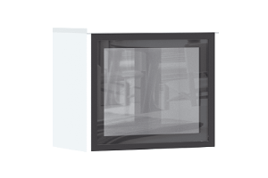 Антресоль-стекло "Норд" к терминалу (300) Белый - Белый глянец