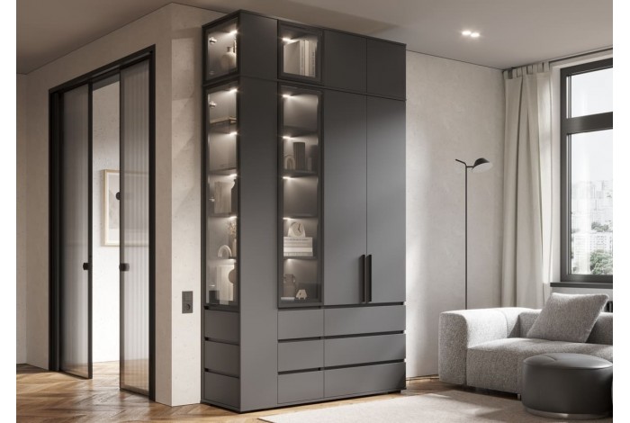 Антресоль-стекло Норд к пеналу 400 Графит