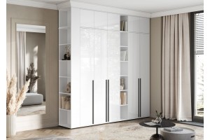 Антресоль "Норд" к приставному стеллажу (белый - белый глянец)