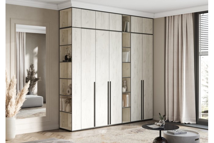 Набор шкафов Норд со стеллажами дуб крафт белый