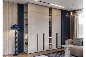 Набор шкафов "Норд" со стеллажами (дуб крафт серый - кашемир)