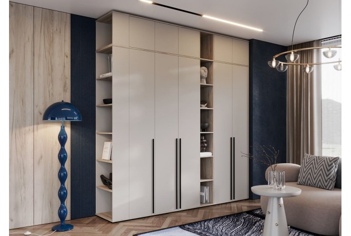 Антресоль Норд к приставному стеллажу дуб крафт серый - кашемир