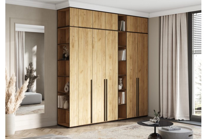 Набор шкафов Норд со стеллажами дуб крафт золотой