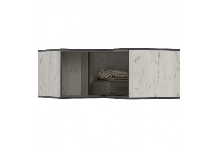 Антресоль Норд к шкафу угловому дуб крафт белый