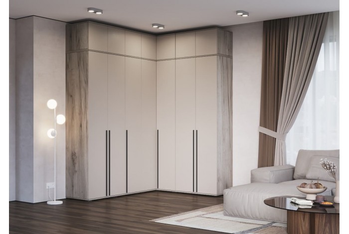 Антресоль Норд к шкафу угловому дуб крафт серый - кашемир